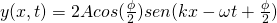 y (x,t) = 2 A cos (\frac {\phi}{2}) sen (k x - \omega t  + \frac {\phi}{2})