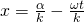  x = \frac {\alpha}{k} - \frac {\omega t}{k}