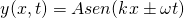  \[ y(x,t) = Asen(kx \pm \omega t) \] 