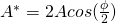 A^{*} = 2 A cos (\frac {\phi}{2})
