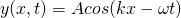 y(x,t) = A cos (kx - \omega t)